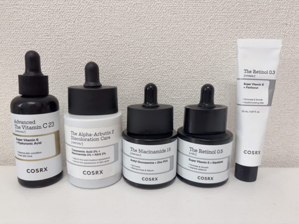 COSRX　人気美容液の比較表