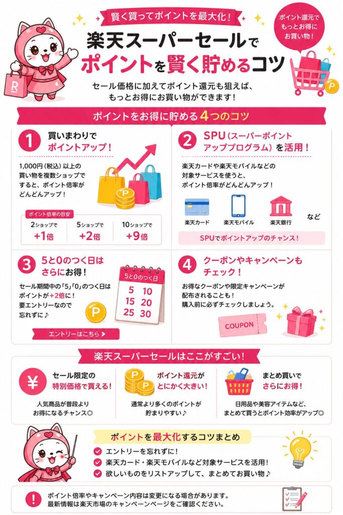 楽天スーパーセール初心者向け！お得に買い物するコツ！